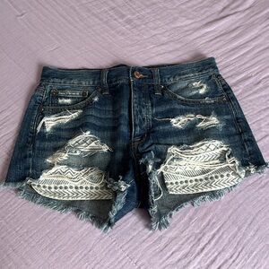 AE Lower Rise Distressed Shorts